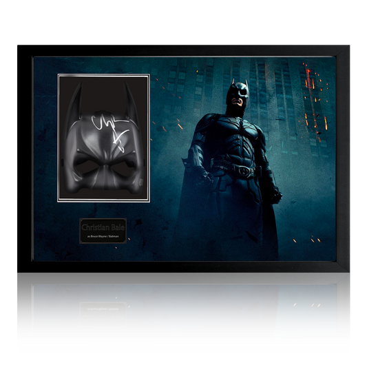 Christian Bale Signed Batman Cowl Display #2 (Beckett)