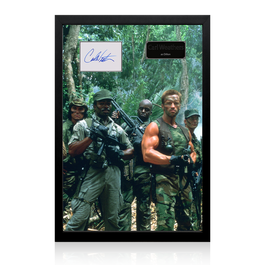 Carl Weathers Signed Predator Display (JSA)