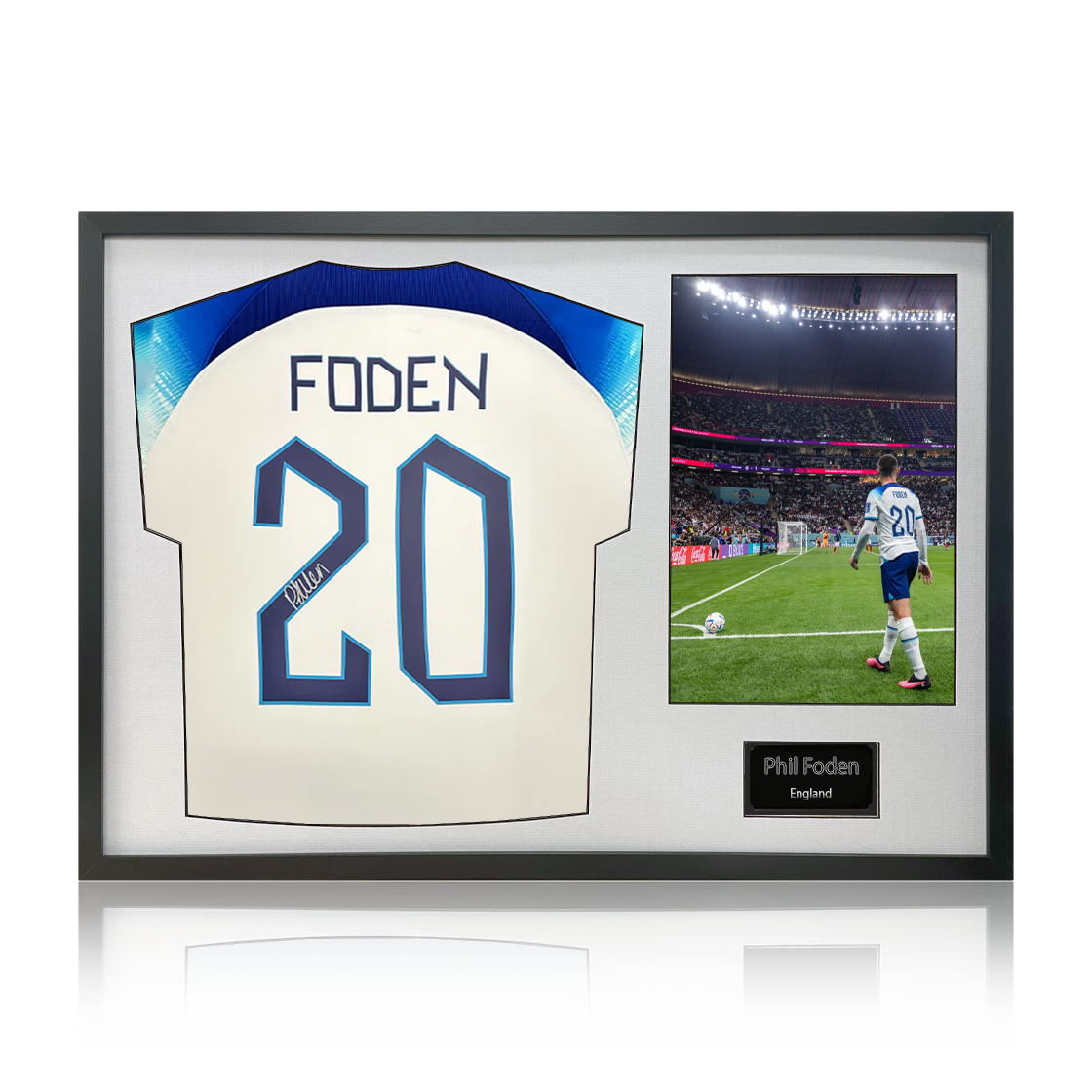 Phil Foden Signed England Shirt Classic Frame