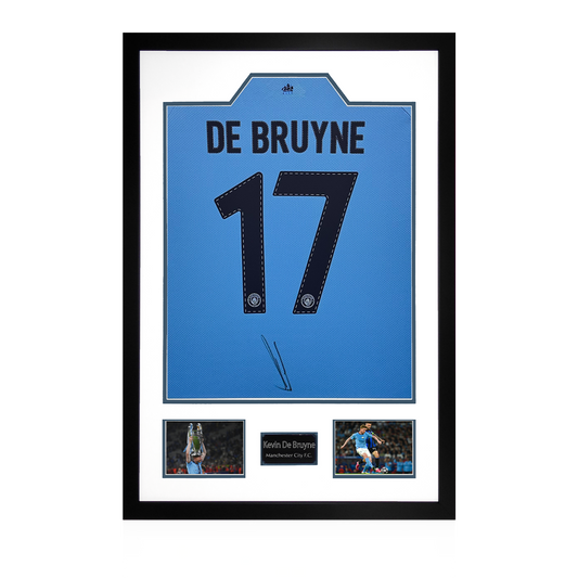 Kevin De Bruyne Signed Manchester City Champions League Shirt Display
