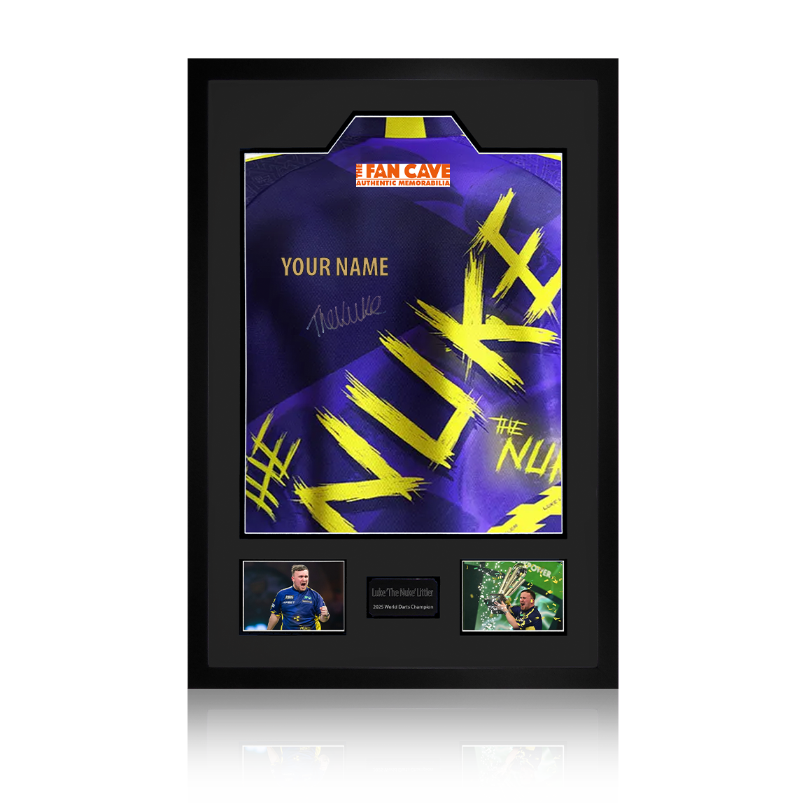 PreOrder Luke Littler Back Signed & Dedicated 2025 Shirt Premium Fram The Fan Cave Memorabilia