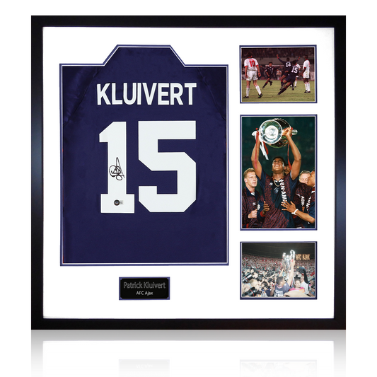 Patrick Kluivert Signed Ajax Shirt Display