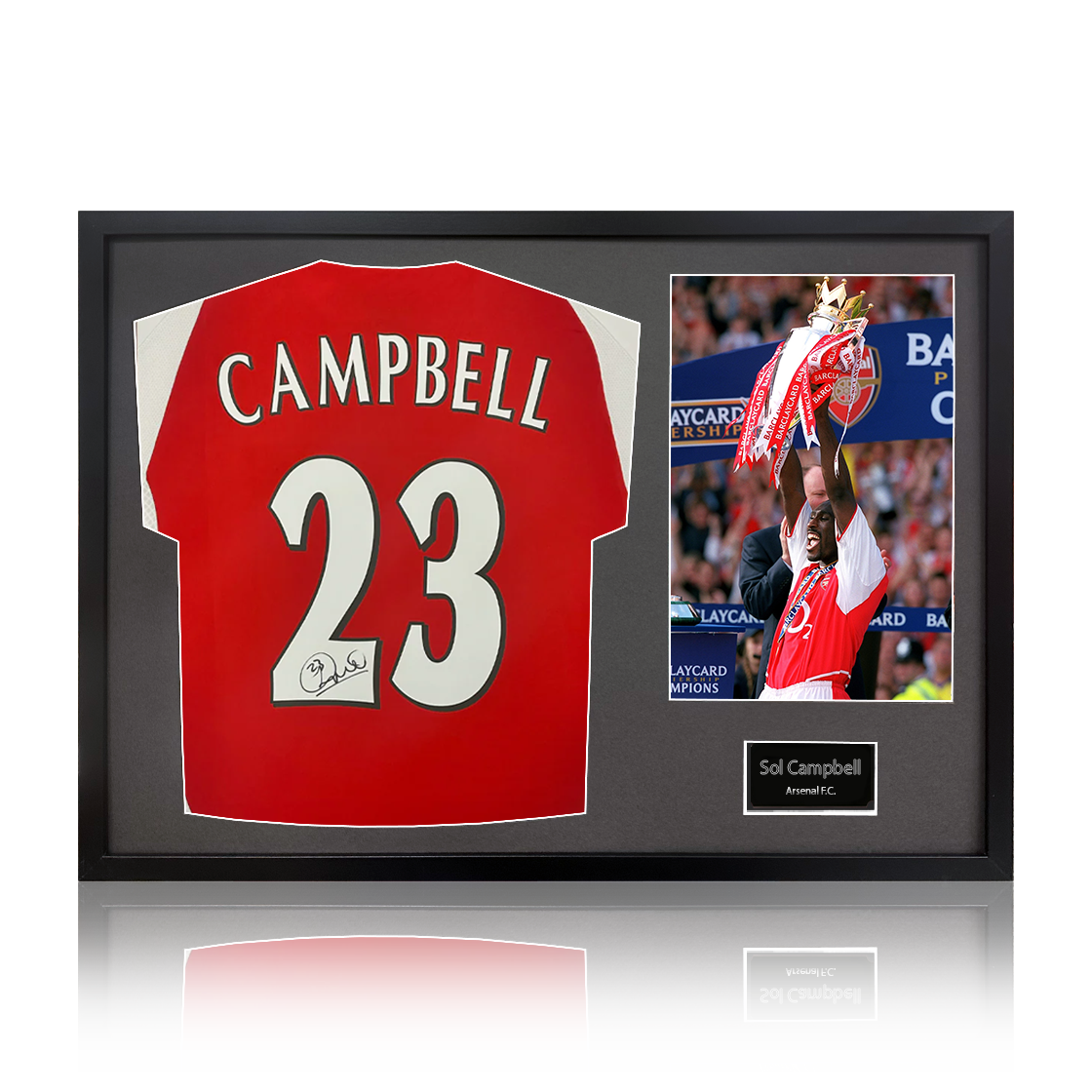 Sol Campbell Signed Arsenal Shirt Classic Frame
