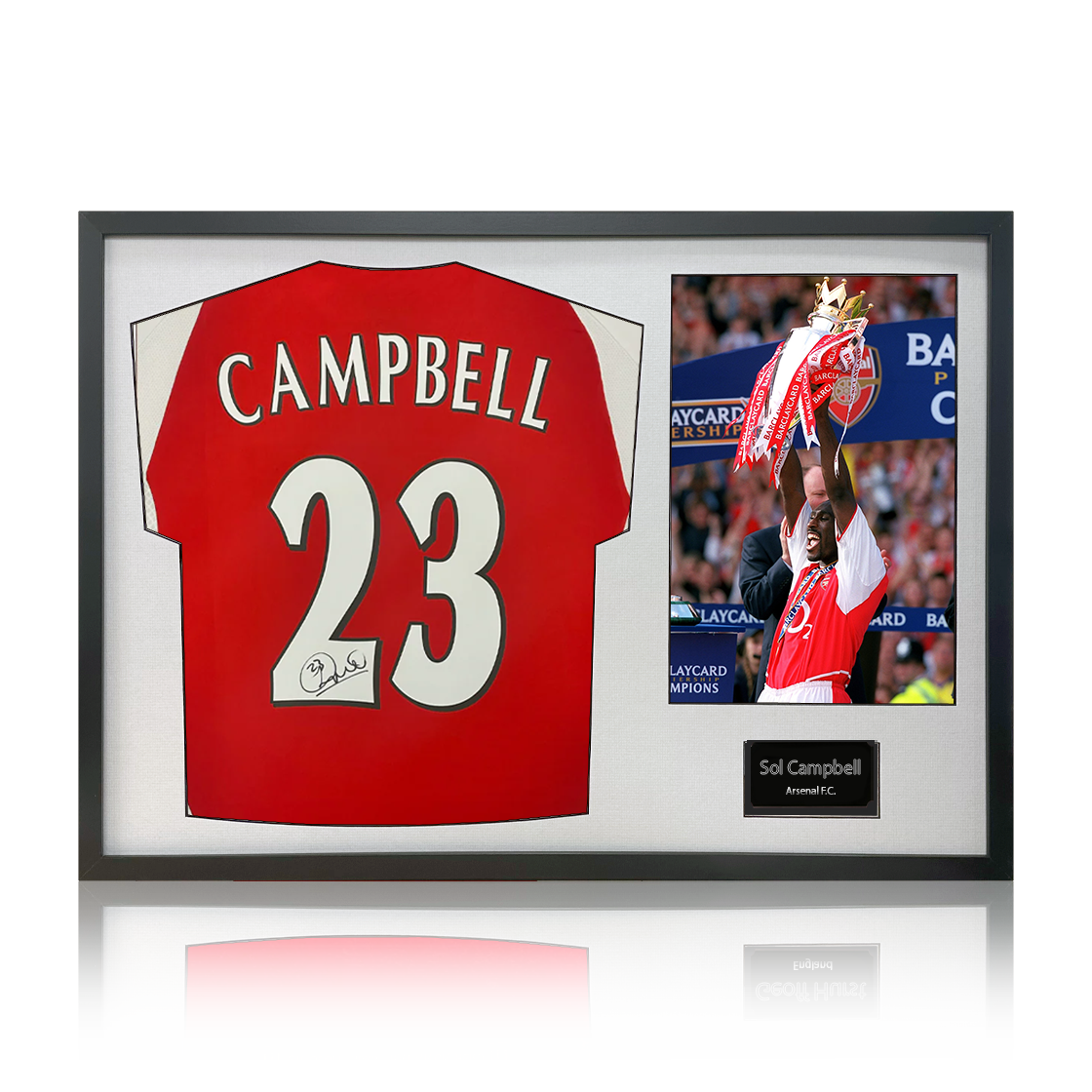 Sol Campbell Signed Arsenal Shirt Classic Frame