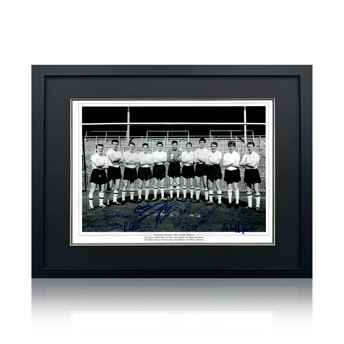 Photo Encadrée Signée Les Allen - Tottenham Hotspur 1961 - Autographe Certifié - Collection Football