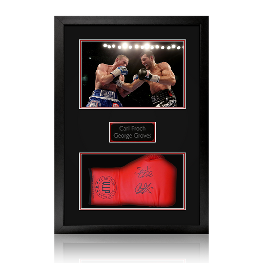 Carl Froch & George Groves Signed Boxing Glove Display (Red)