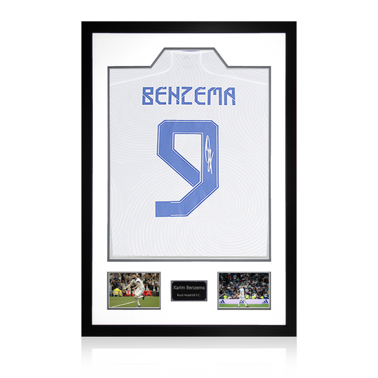 Karim Benzema Signed Real Framed Shirt Display