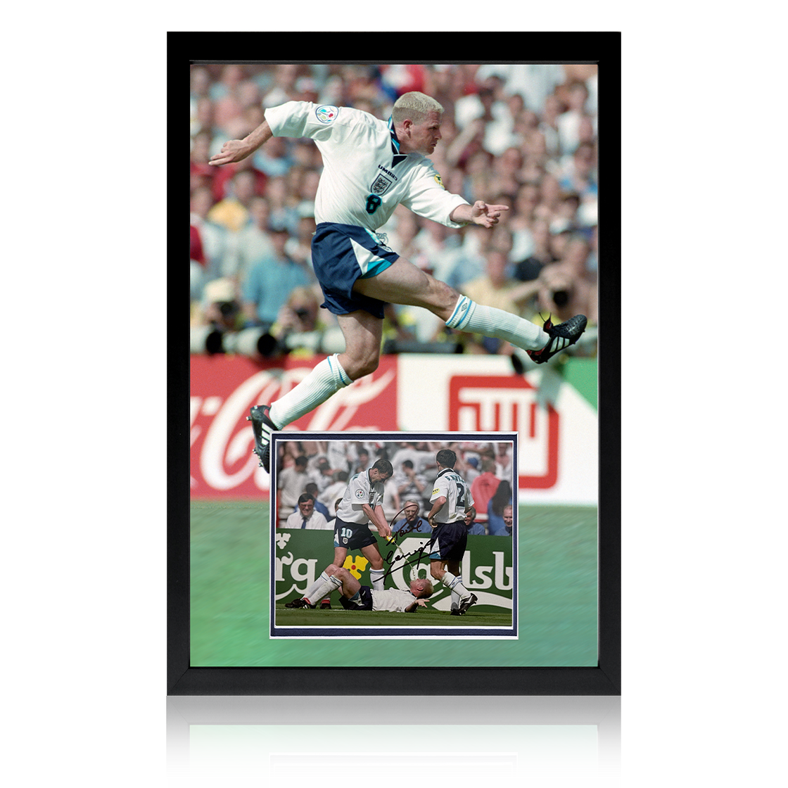 Paul Gascoigne Signed "The Dentist Chair" Euro 96' Iconic Frame #1