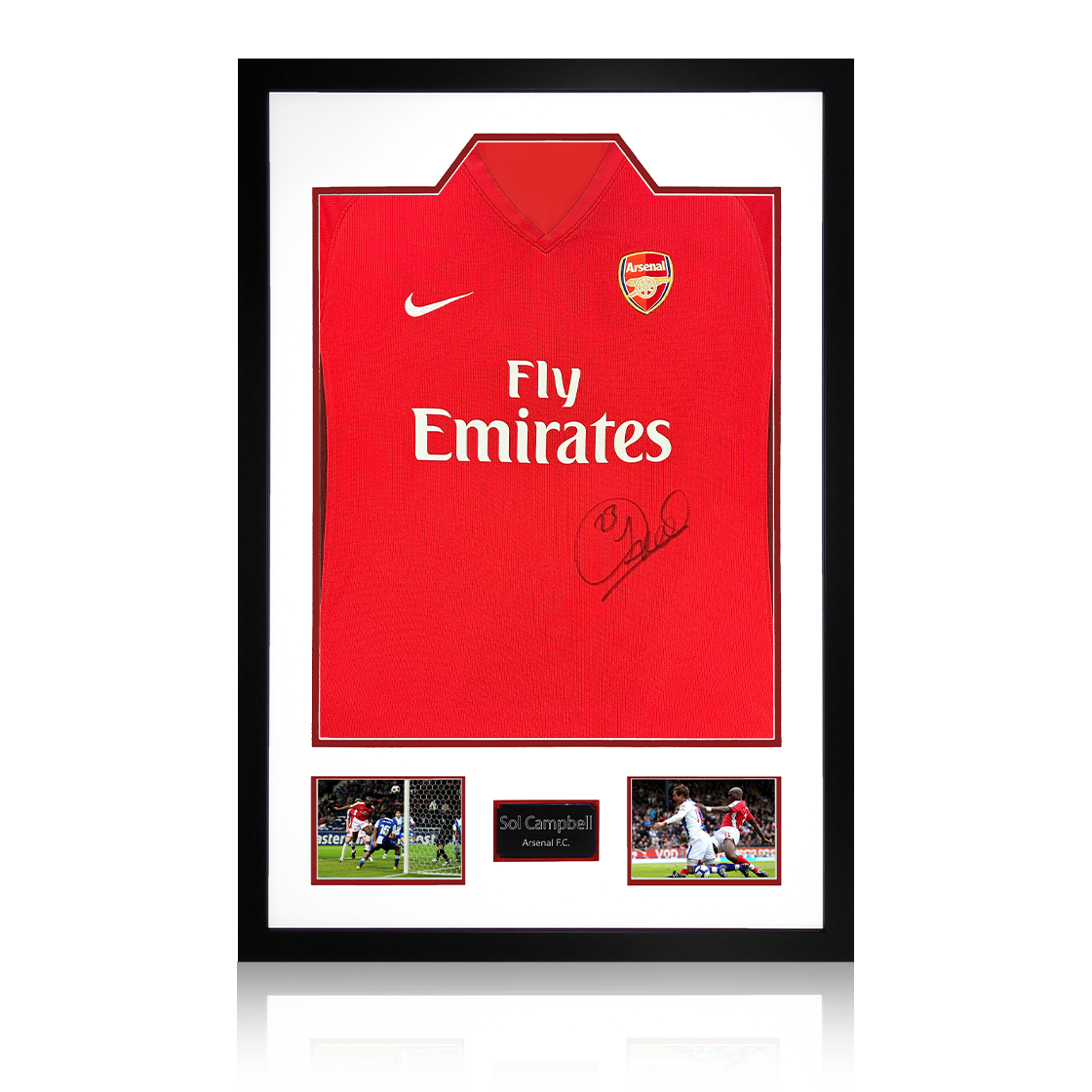Sol Campbell Signed Arsenal 2009/10 Home Shirt Premium Frame