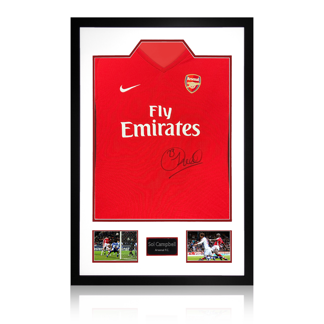 Sol Campbell Signed Arsenal 2009/10 Home Shirt Premium Frame