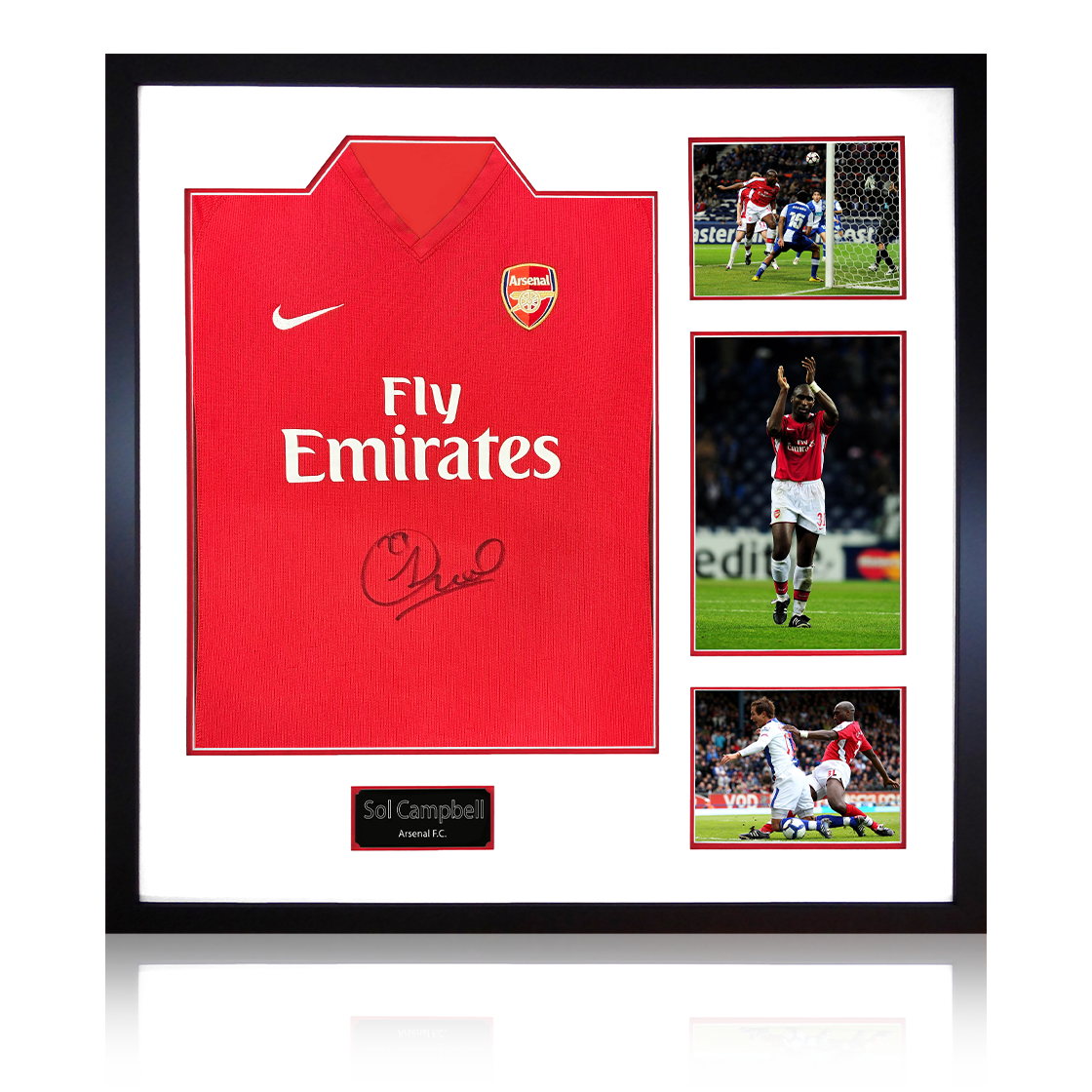 Sol Campbell Signed Arsenal 2009/10 Home Shirt Elite Frame