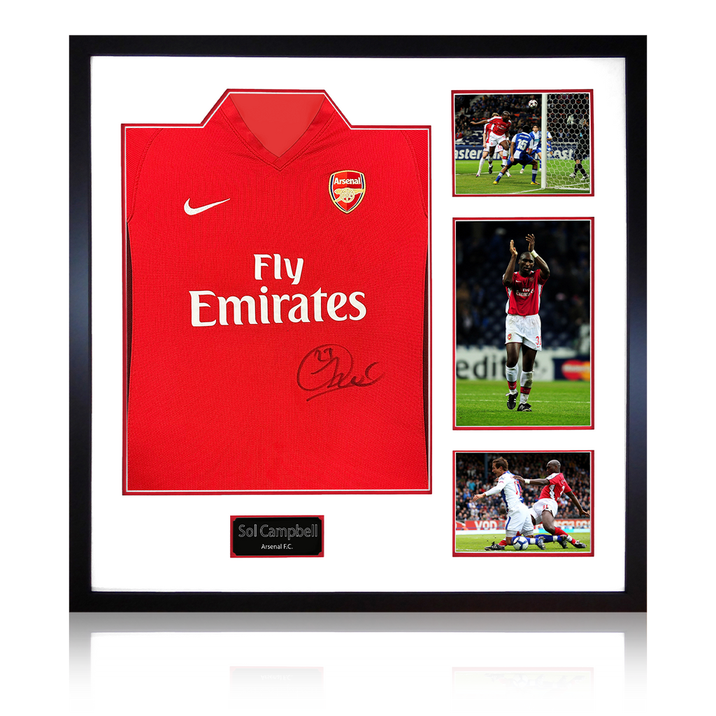 Sol Campbell Signed Arsenal 2009/10 Home Shirt Elite Frame