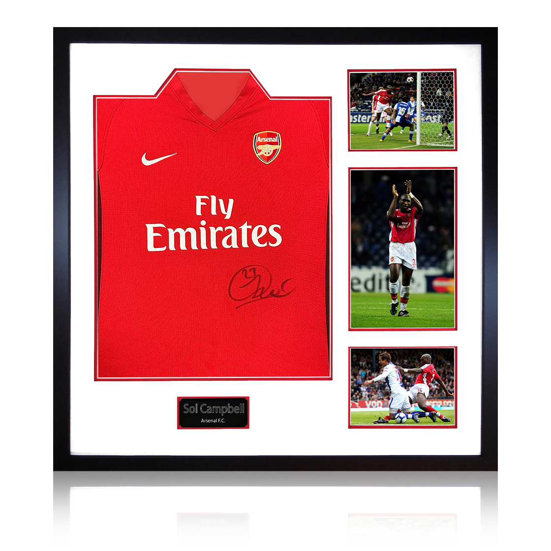 Sol Campbell Signed Arsenal 2009/10 Home Shirt Elite Frame