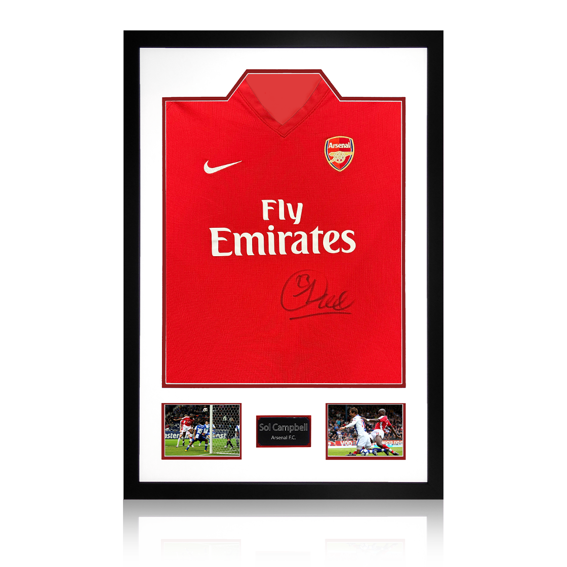Sol Campbell Signed Arsenal 2009/10 Home Shirt Premium Frame
