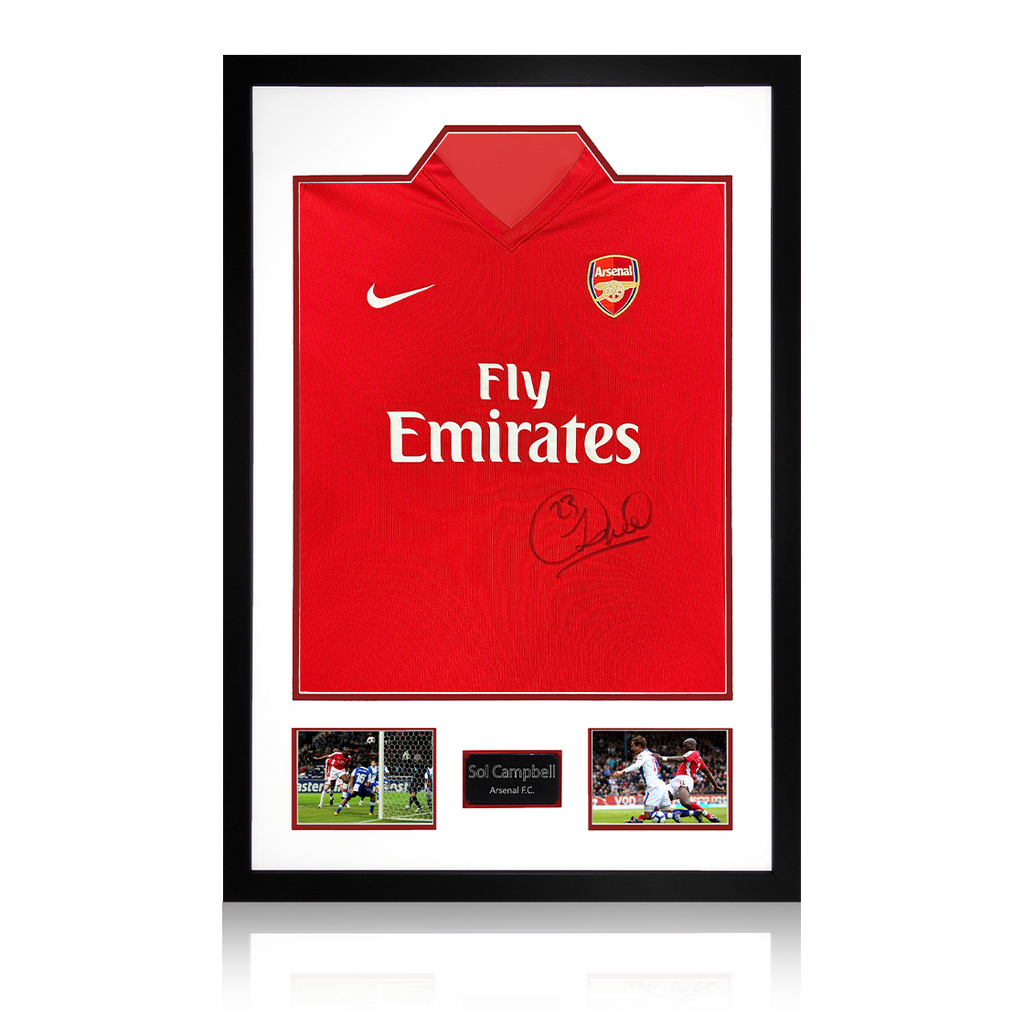 Sol Campbell Signed Arsenal 2009/10 Home Shirt Premium Frame