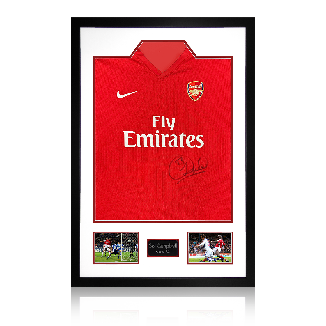 Sol Campbell Signed Arsenal 2009/10 Home Shirt Premium Frame