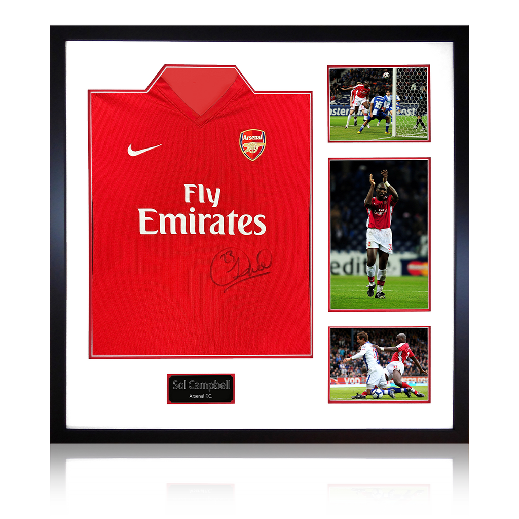Sol Campbell Signed Arsenal 2009/10 Home Shirt Elite Frame