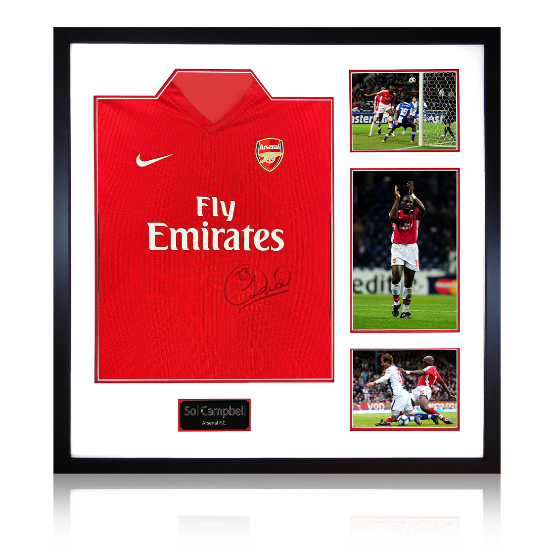 Sol Campbell Signed Arsenal 2009/10 Home Shirt Elite Frame