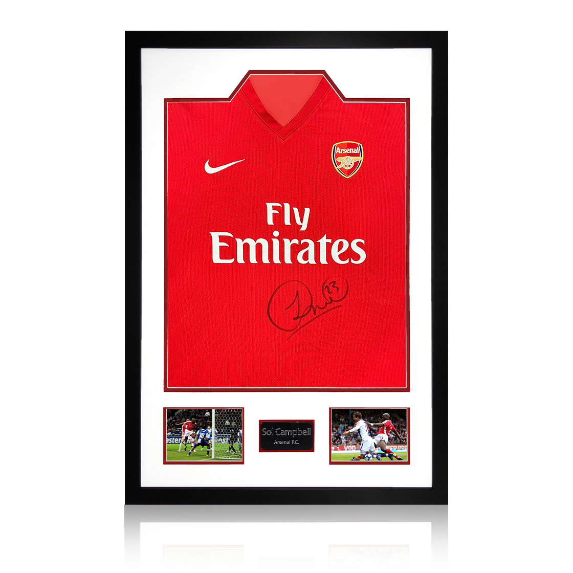 Sol Campbell Signed Arsenal 2009/10 Home Shirt Premium Frame