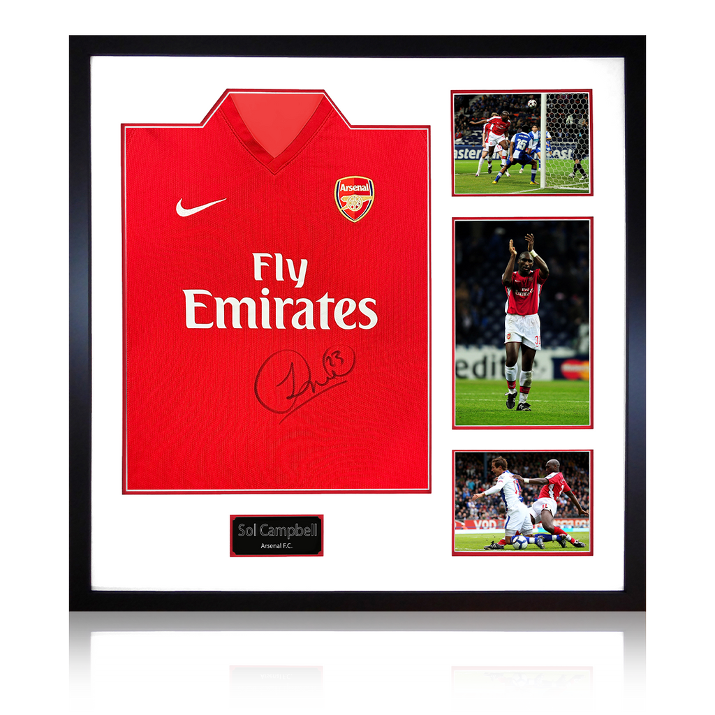 Sol Campbell Signed Arsenal 2009/10 Home Shirt Elite Frame