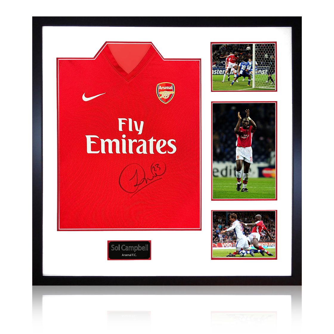 Sol Campbell Signed Arsenal 2009/10 Home Shirt Elite Frame