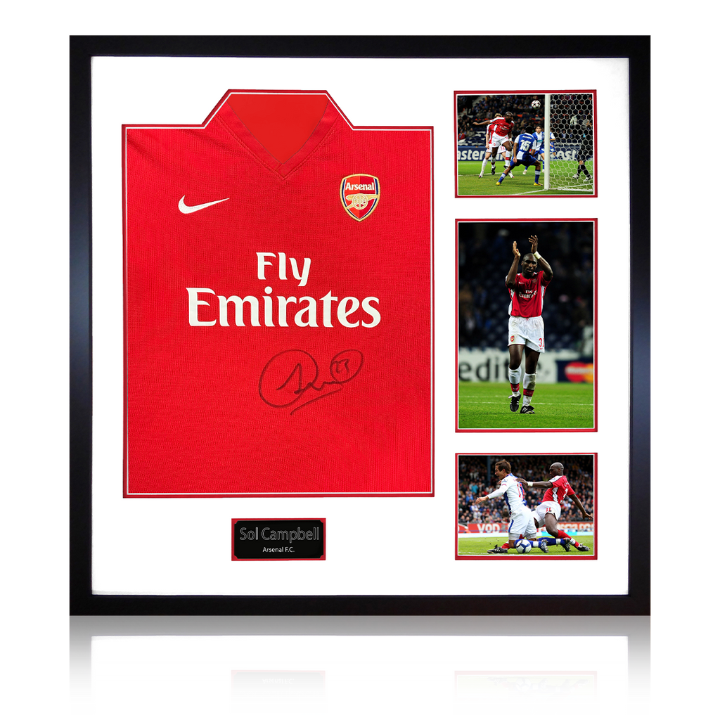 Sol Campbell Signed Arsenal 2009/10 Home Shirt Elite Frame