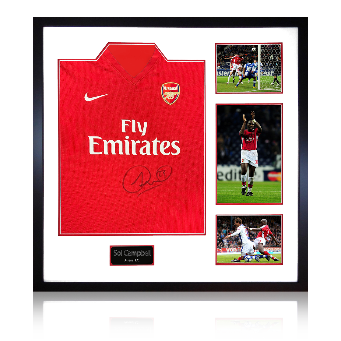 Sol Campbell Signed Arsenal 2009/10 Home Shirt Elite Frame
