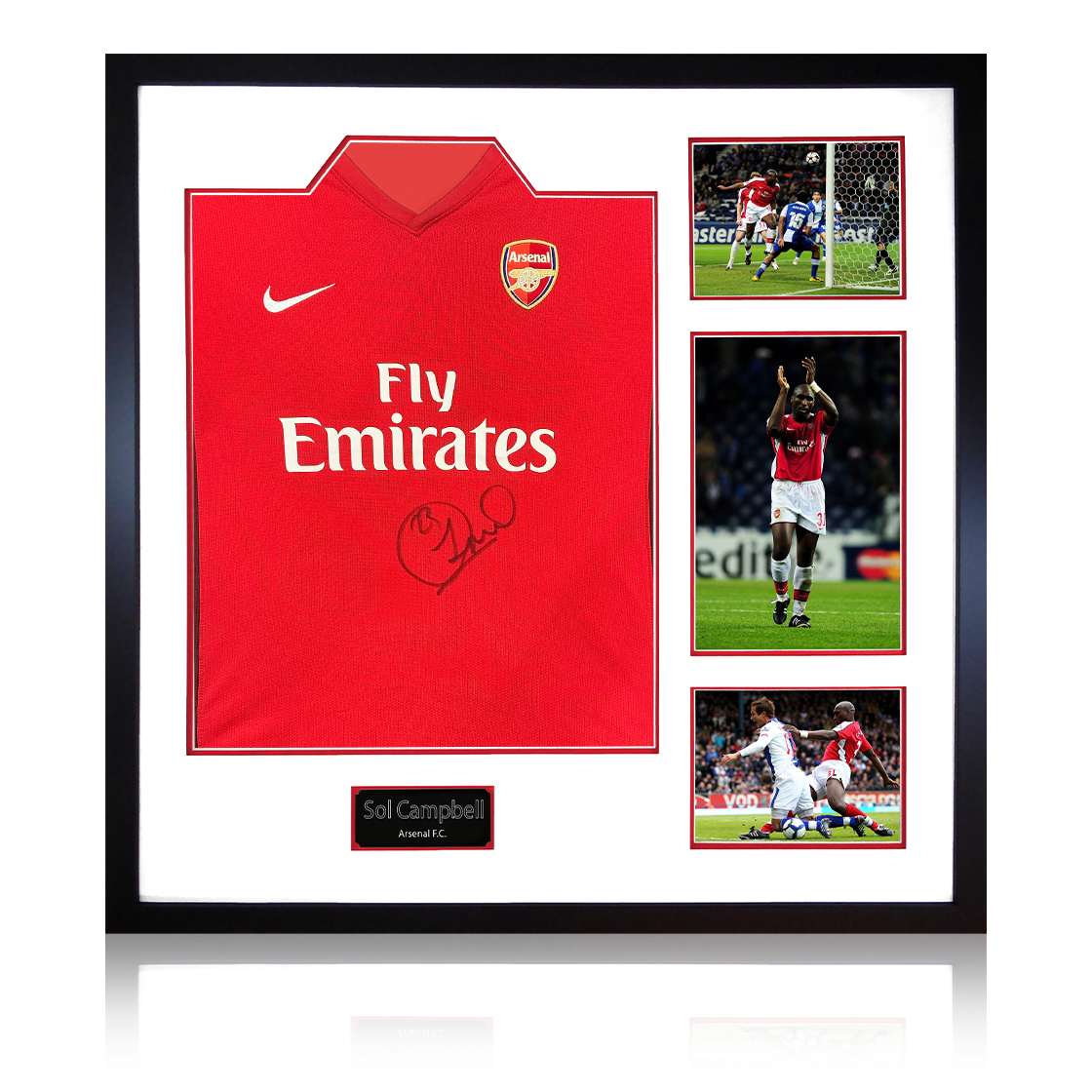 Sol Campbell Signed Arsenal 2009/10 Home Shirt Elite Frame