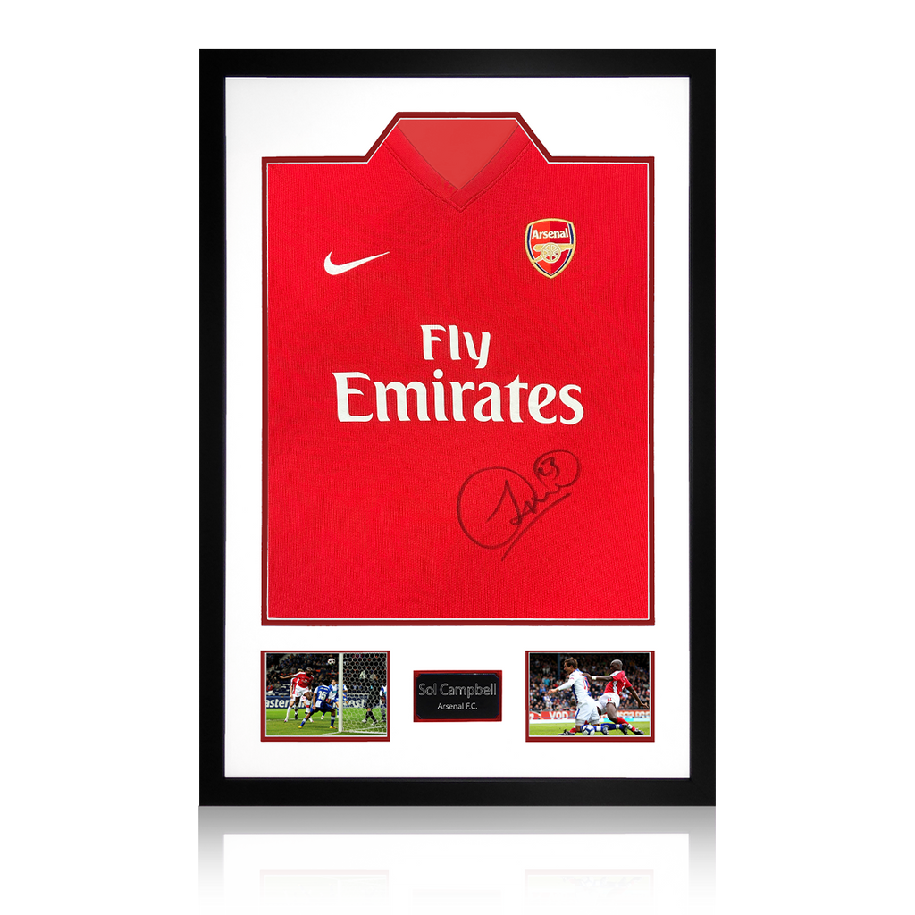 Sol Campbell Signed Arsenal 2009/10 Home Shirt Premium Frame