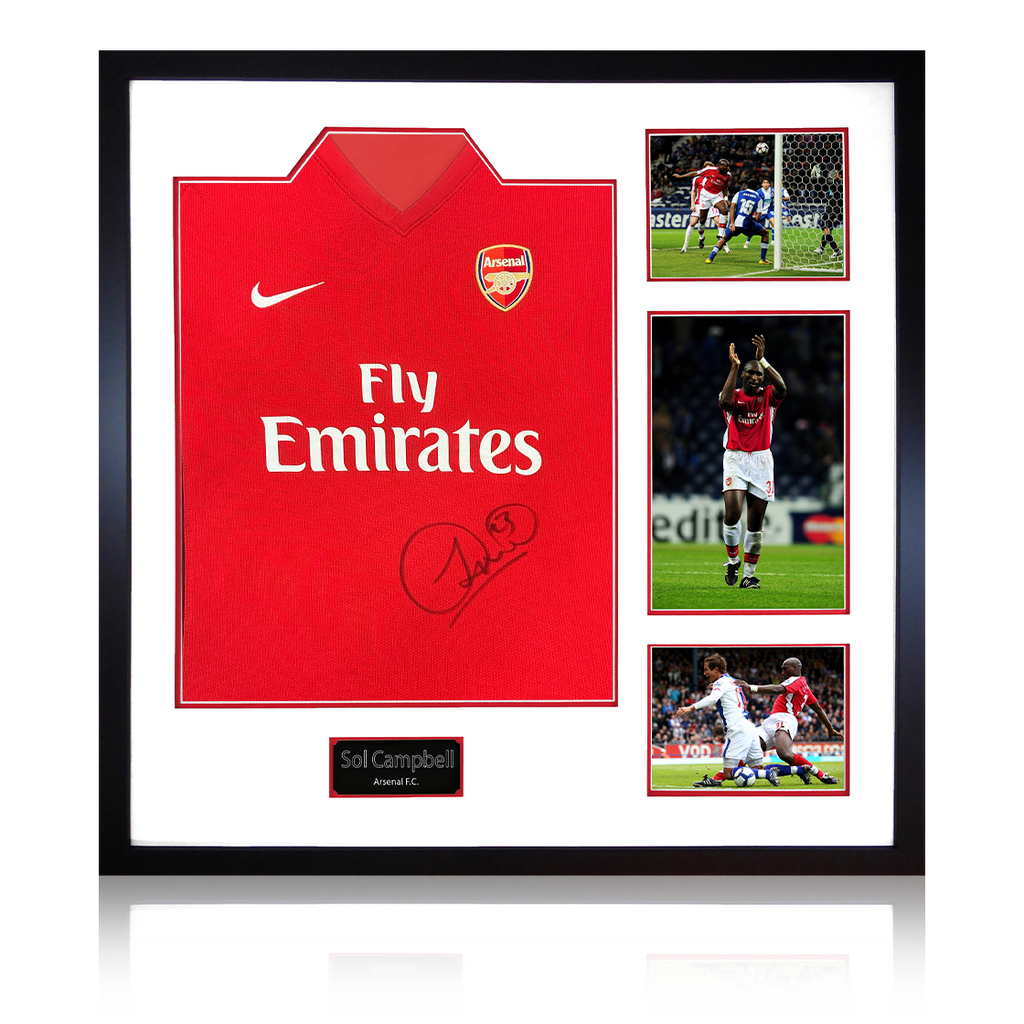 Sol Campbell Signed Arsenal 2009/10 Home Shirt Elite Frame