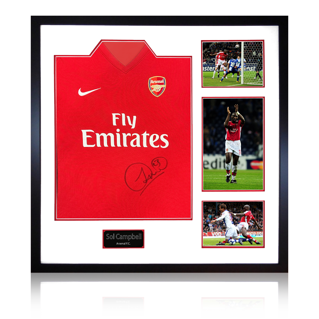 Sol Campbell Signed Arsenal 2009/10 Home Shirt Elite Frame