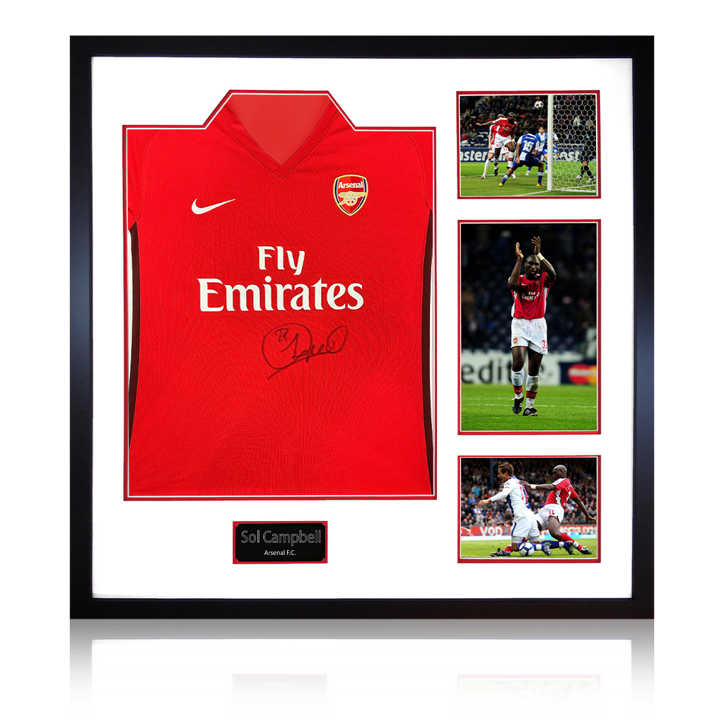 Sol Campbell Signed Arsenal 2009/10 Home Shirt Elite Frame