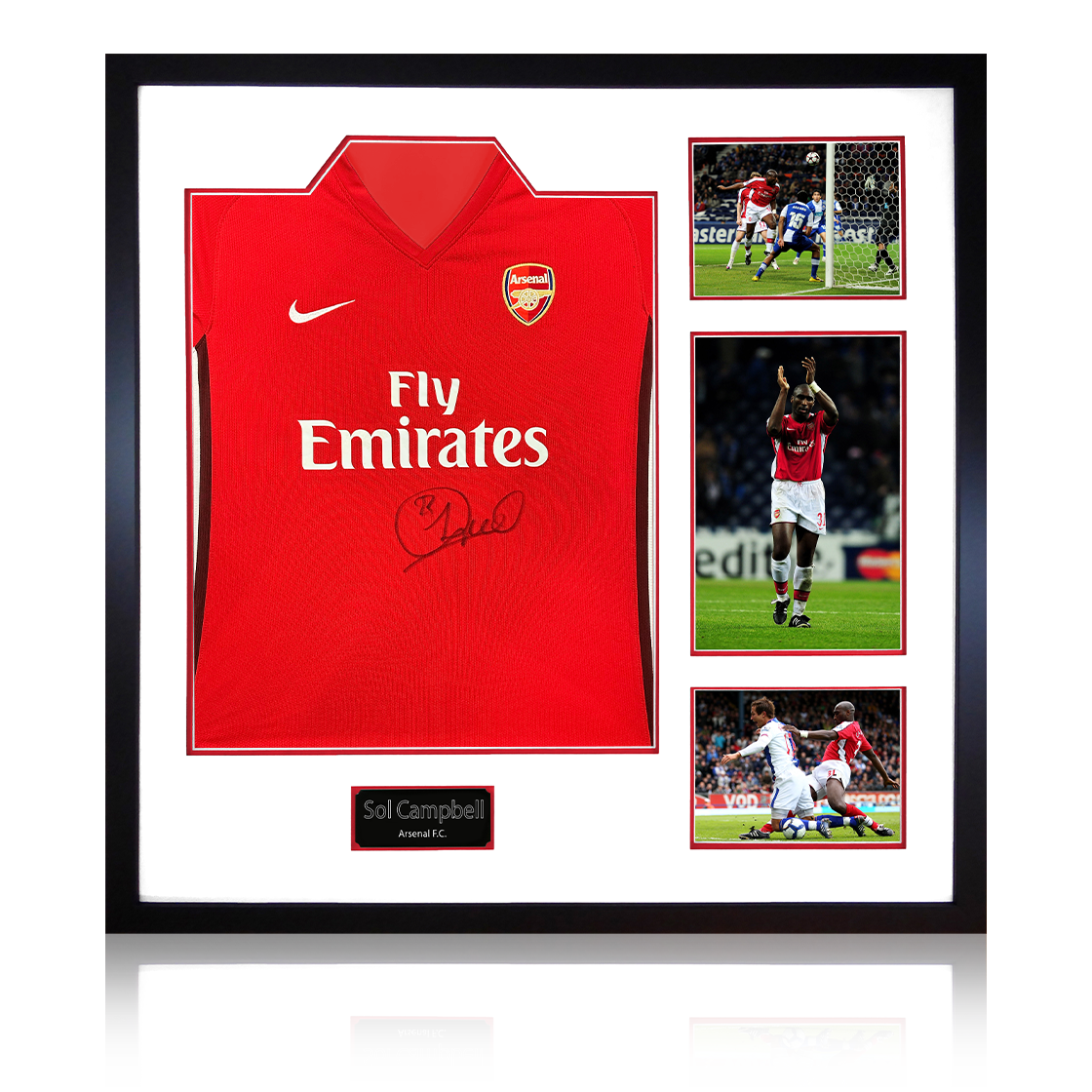 Sol Campbell Signed Arsenal 2009/10 Home Shirt Elite Frame
