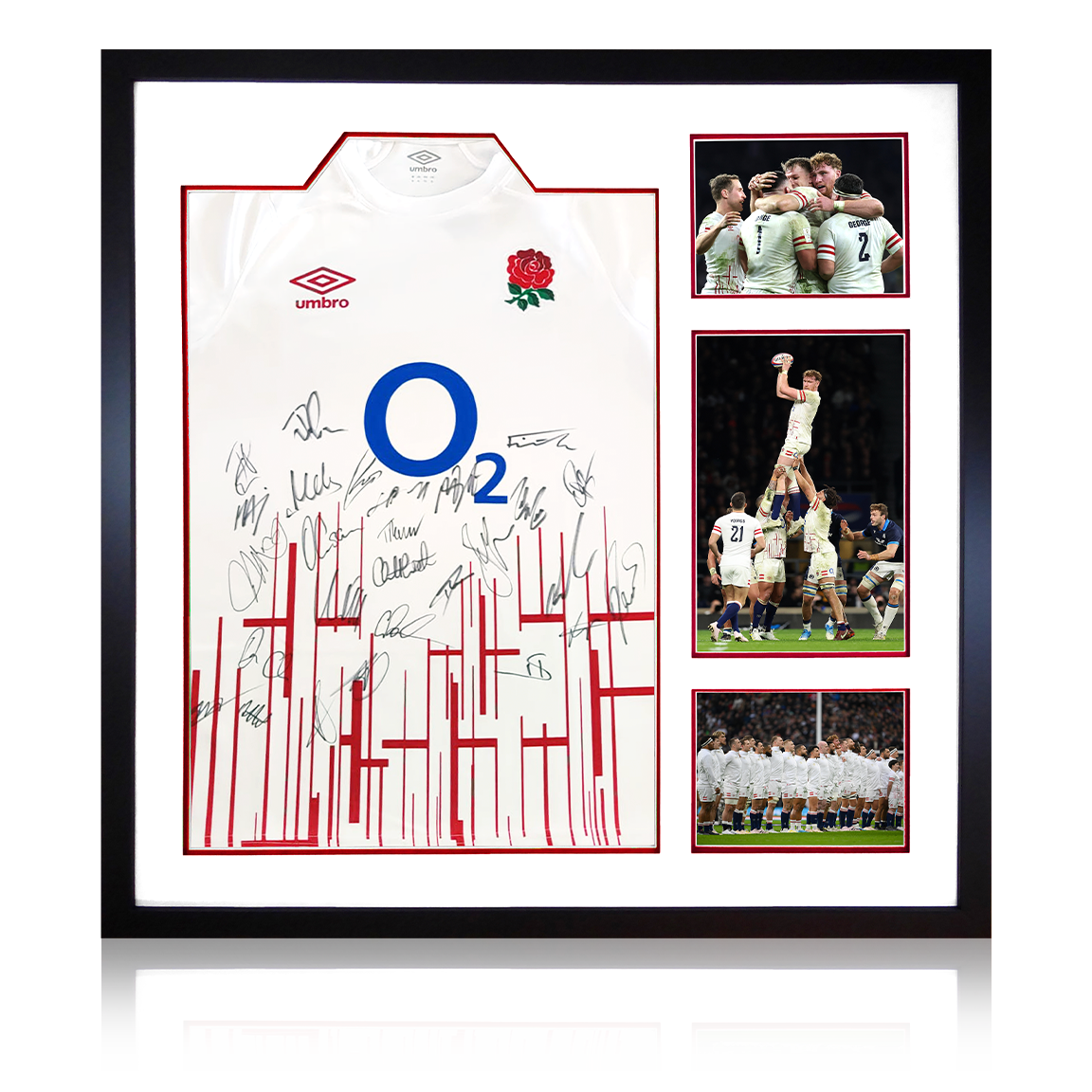Squad Signed England Rugby Shirt Elite Frame