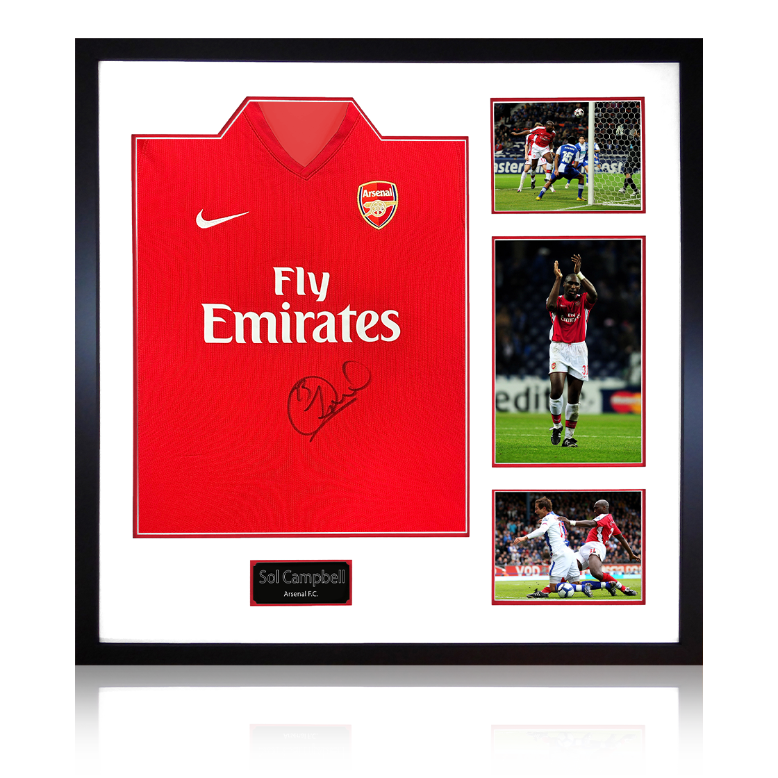 Sol Campbell Signed Arsenal 2009/10 Home Shirt Elite Frame