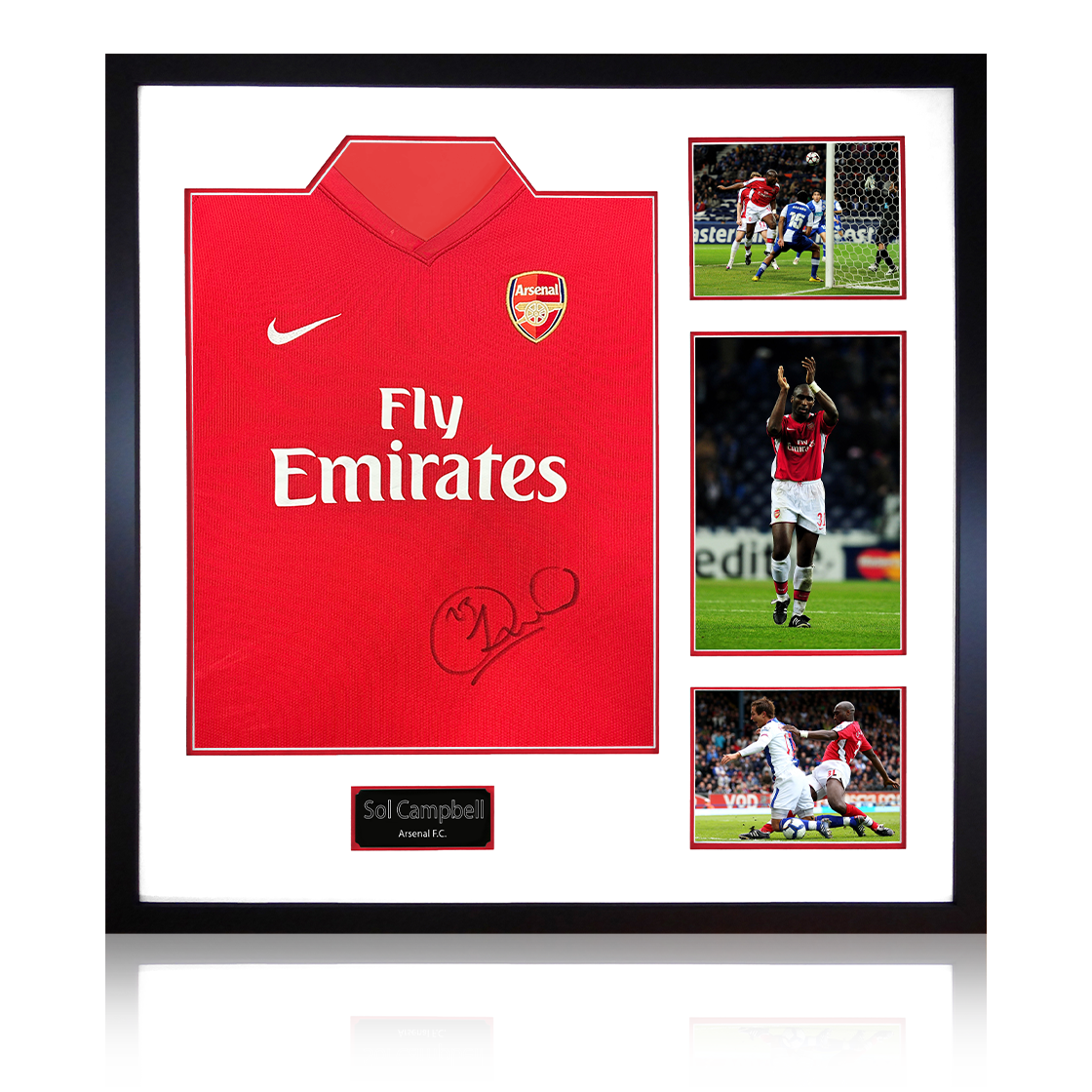 Sol Campbell Signed Arsenal 2009/10 Home Shirt Elite Frame
