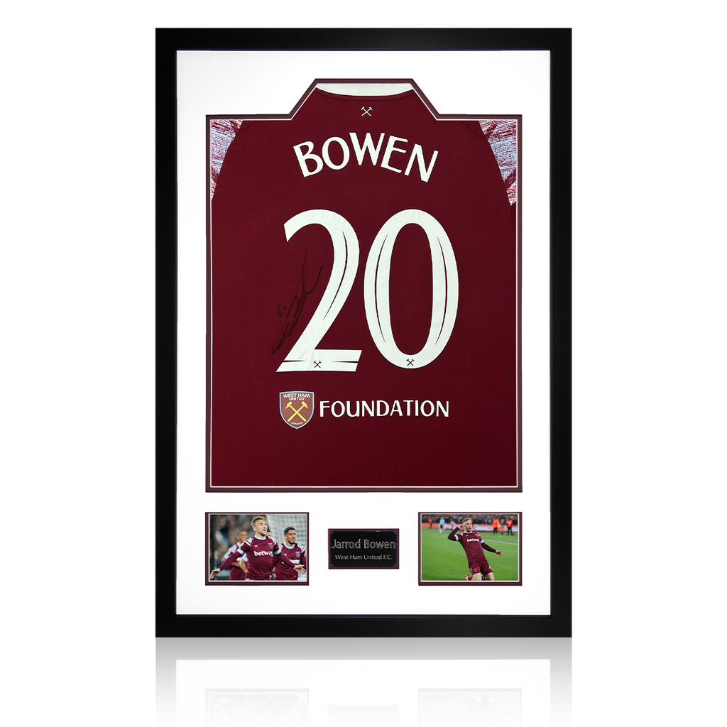 Jarrod Bowen Signed West Ham United 22/23 Home Shirt Premium Frame