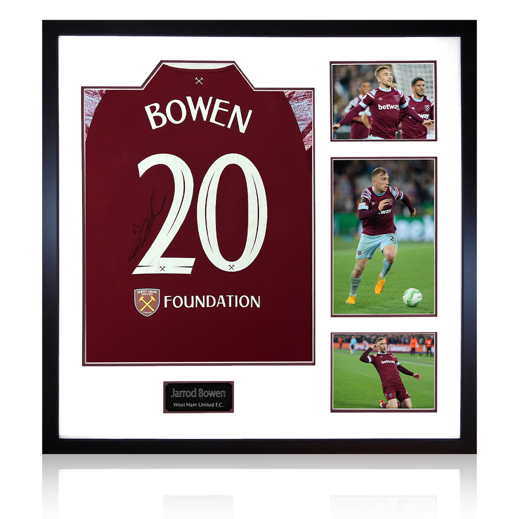 Jarrod Bowen Signed West Ham United 22/23 Home Shirt Elite Frame