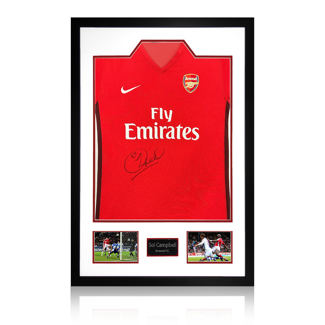 Sol Campbell Signed Arsenal 2009/10 Home Shirt Premium Frame