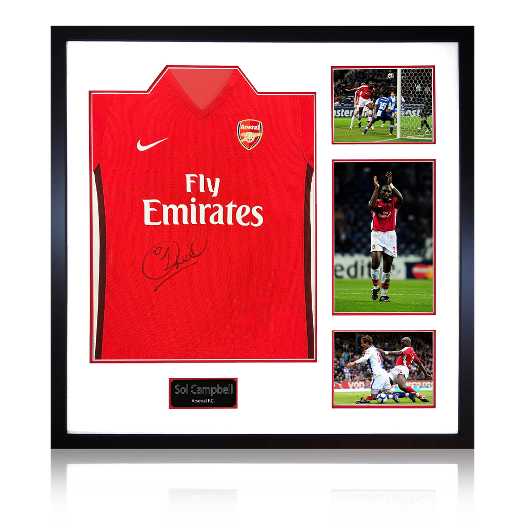 Sol Campbell Signed Arsenal 2009/10 Home Shirt Elite Frame