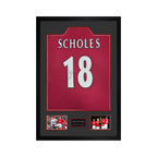 Paul Scholes Signed Manchester United Shirt Premium Frame