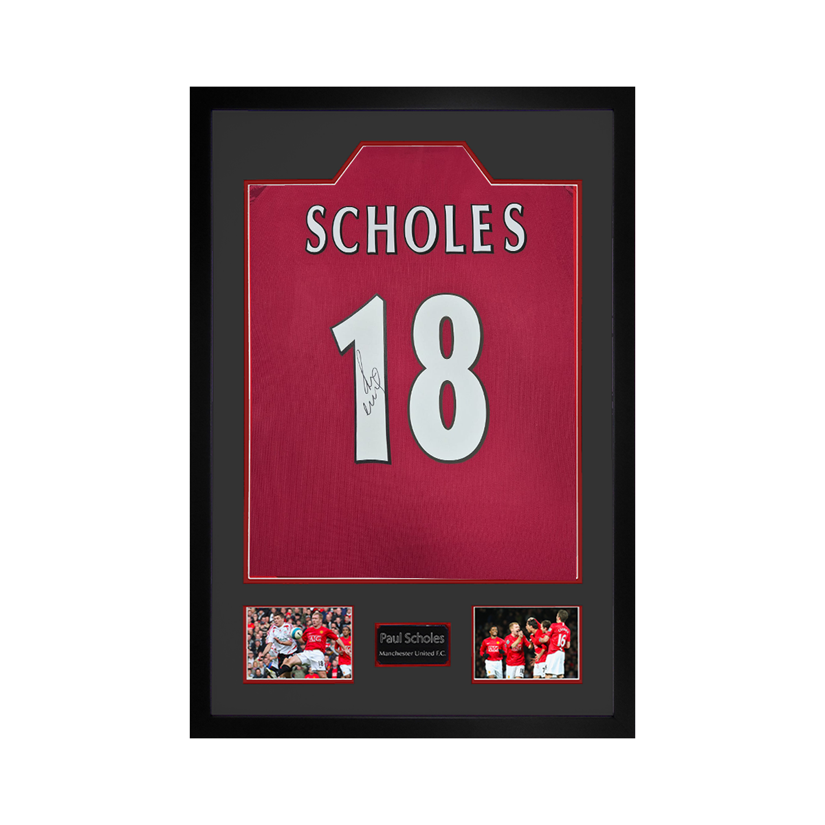 Paul Scholes Signed Manchester United Shirt Premium Frame