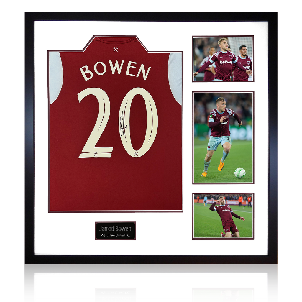 Jarrod Bowen Signed West Ham United 22/23 Home Shirt Elite Frame