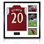 Jarrod Bowen Signed West Ham United 22/23 Home Shirt Elite Frame