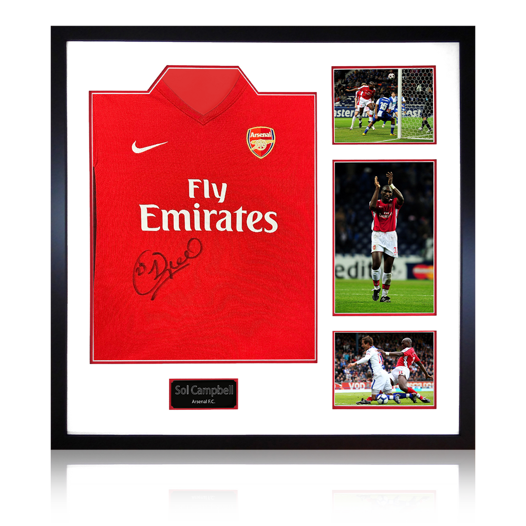 Sol Campbell Signed Arsenal 2009/10 Home Shirt Elite Frame