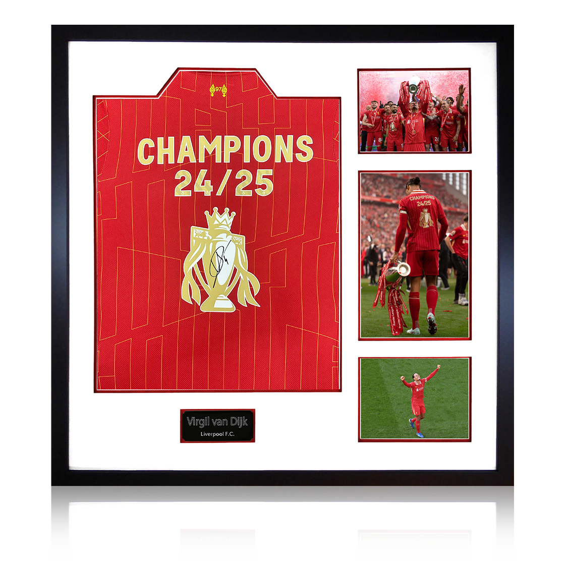 Virgil van Dijk Signed Liverpool Shirt Elite Frame