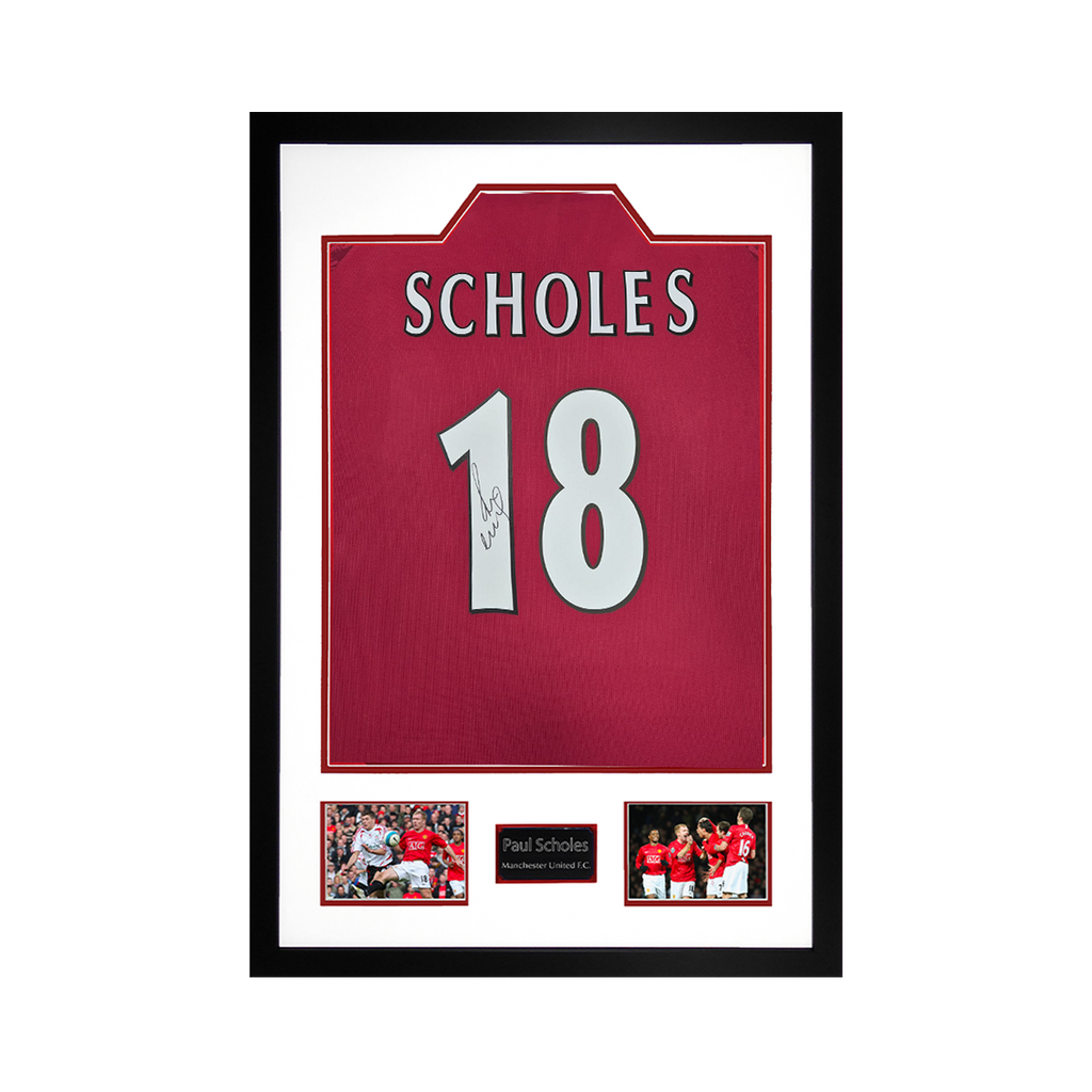 Paul Scholes Signed Manchester United Shirt Premium Frame