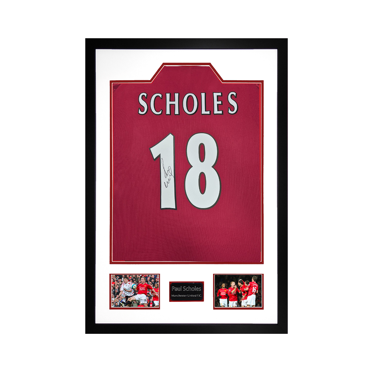 Paul Scholes Signed Manchester United Shirt Premium Frame