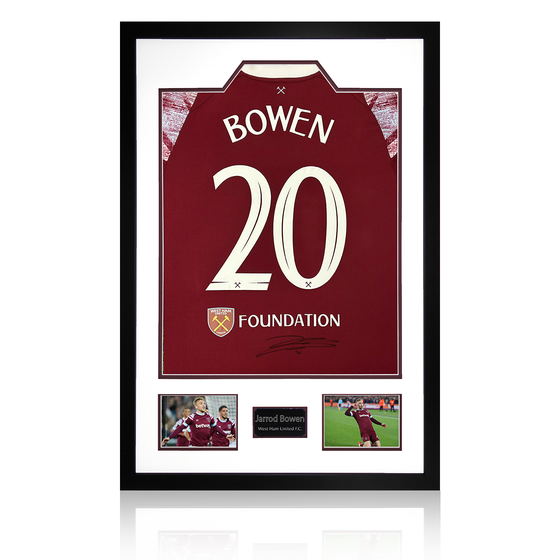 Jarrod Bowen Signed West Ham United 22/23 Home Shirt Premium Frame
