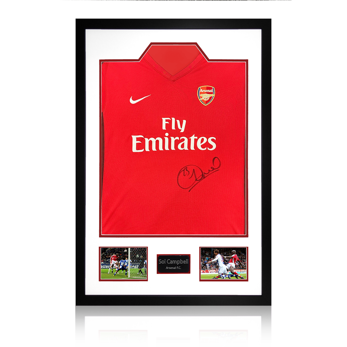 Sol Campbell Signed Arsenal 2009/10 Home Shirt Premium Frame
